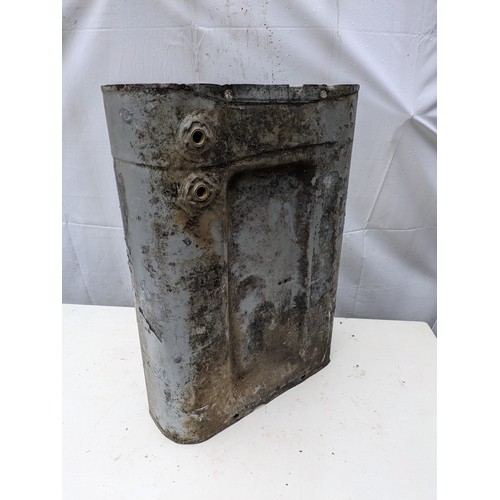 404 - A vintage galvanized vehicle petrol tank