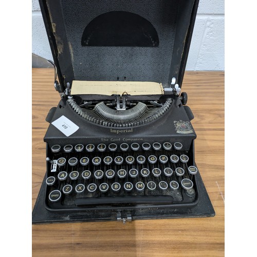 410 - A Vintage Imperial 'The Good Companion' Manual Typewriter In Case