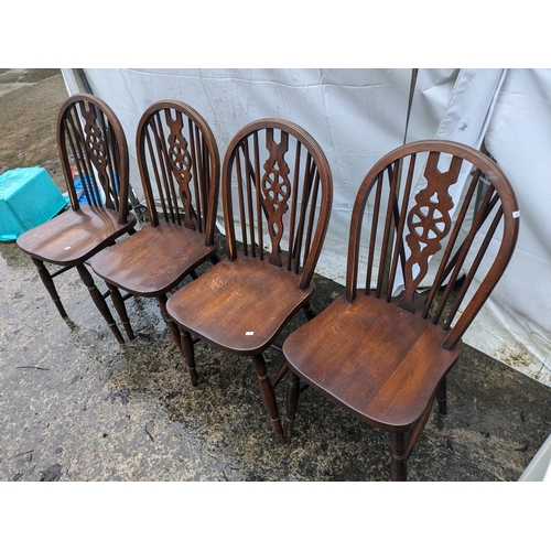 253 - A Set of 4 Traditional English Oak Chairs