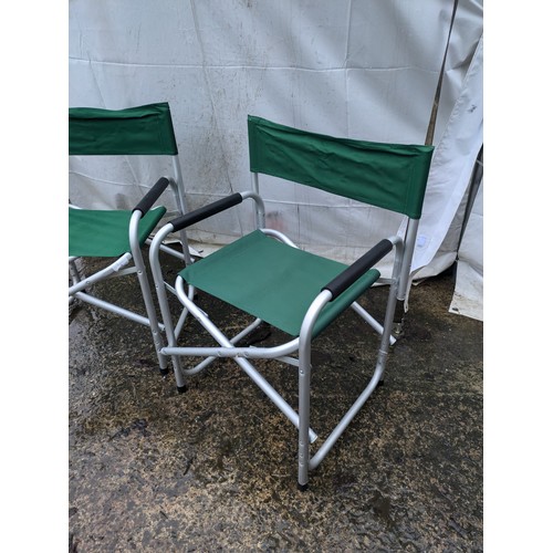 4 - A Pair of Metal Framed Folding Directors Chairs