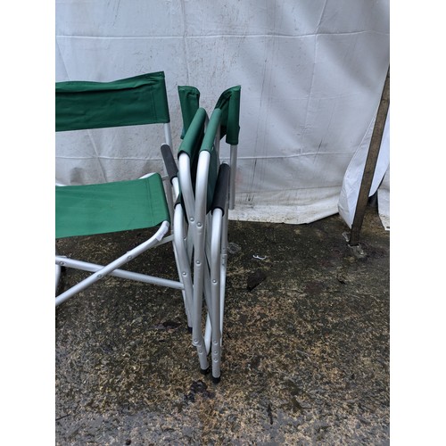 4 - A Pair of Metal Framed Folding Directors Chairs