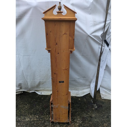 201 - A Modern Pine Grandmother Clock With a Quartz Movement