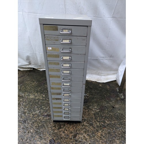 200 - A Bisley Style 15 Drawer Office Storage Filing Cabinet