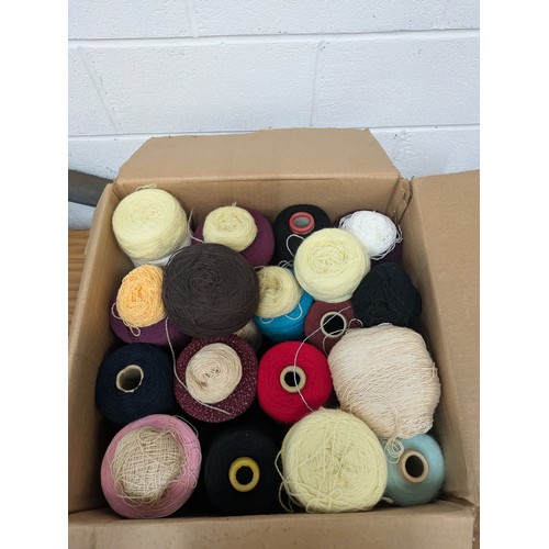 1029 - A Box Containing dozens of balls of various coloured wools