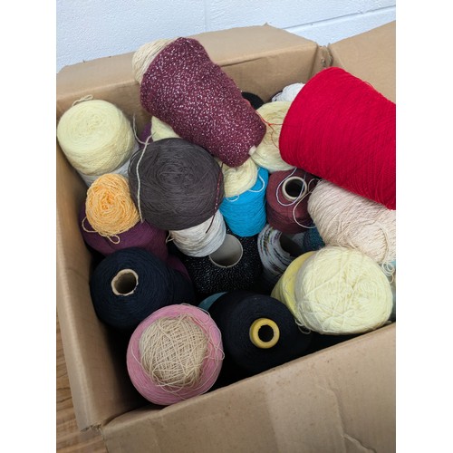 1029 - A Box Containing dozens of balls of various coloured wools