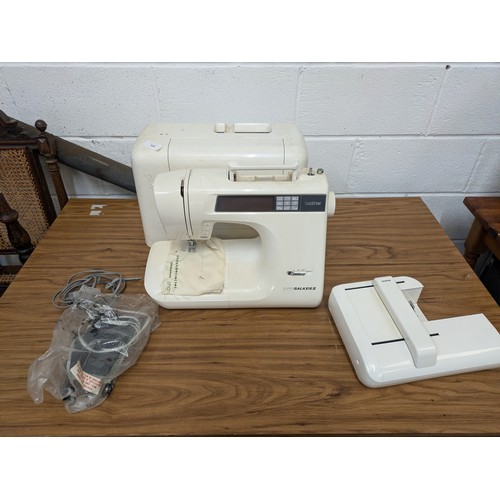 608 - A Brother Super Galaxie 2 Sewing Machine with Manual, Case and Pedal