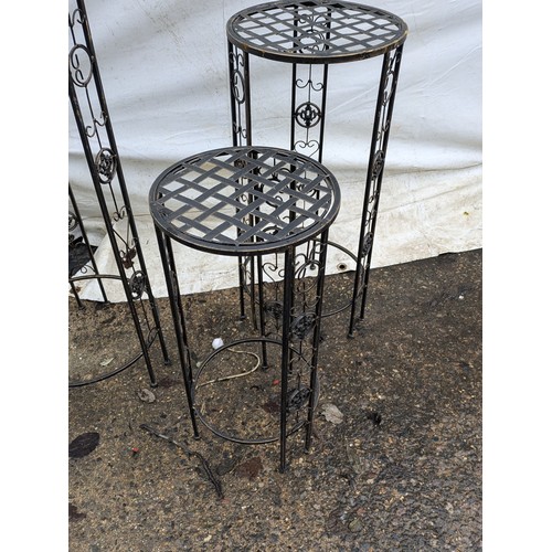 47 - Three metal outdoor garden tables