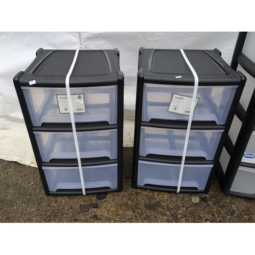 206 - 3 Unused 3 and 4 Drawer Plastic Storage Units