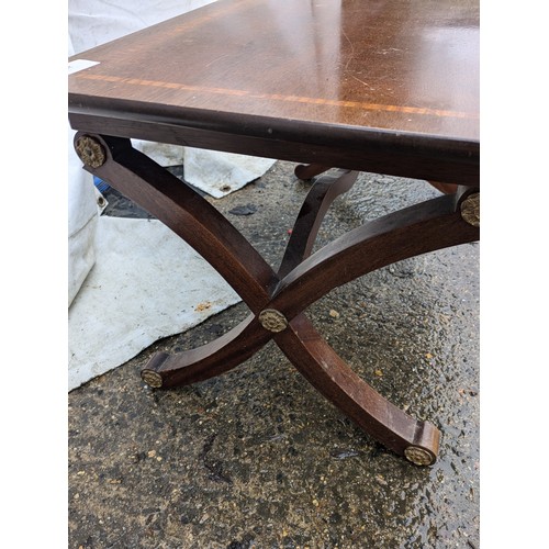 208 - A small Oak Side Table With Inlay - approx 73x42x39cm