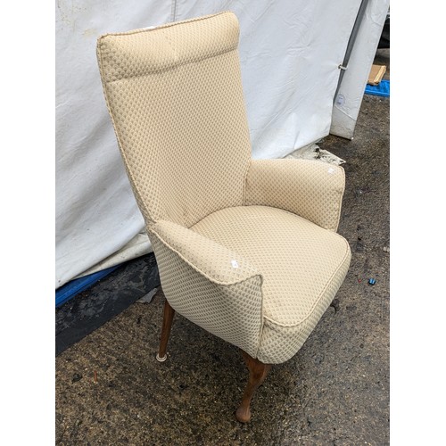 231 - A Circa 1930s Upholstered Women's Armchair with Oak Legs