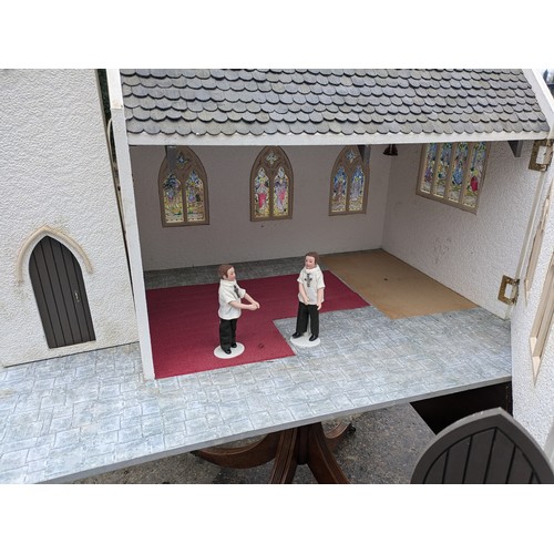 1027 - A Large Model Church Including Figures and Furnishings