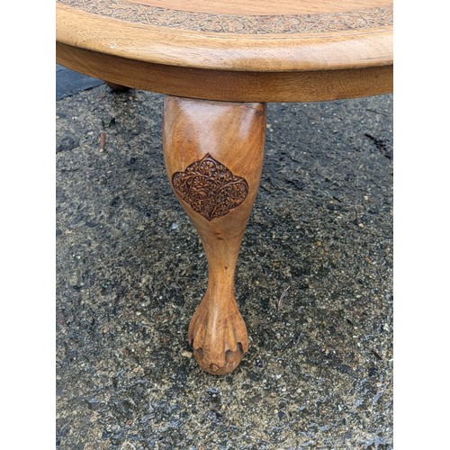 230 - An Oak coffee Table With Engraved Floral Design