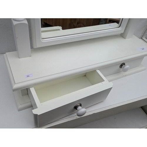 234 - A Modern Makeup Stand In White With 2 Drawers