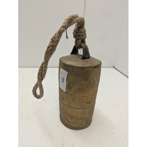 426 - A Vintage Rustic Brass Effect Cow Bell