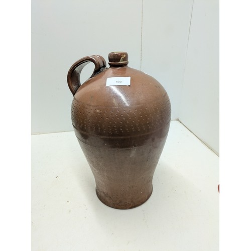 433 - An Antique 19th Century Stoneware Flagon