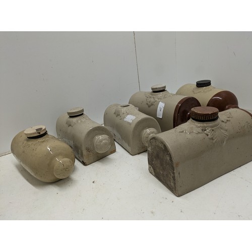 437 - A Selection of 19th Century Stoneware Bed Warmers