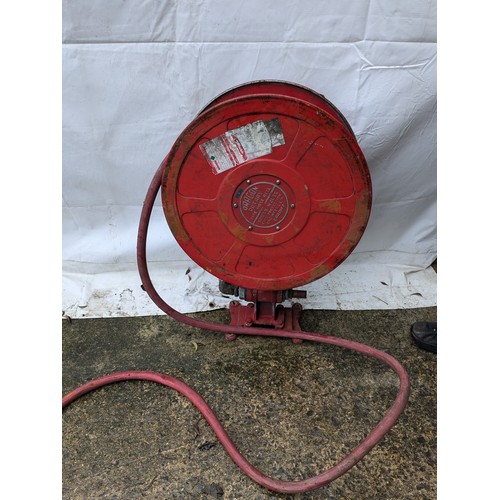 72 - A Vintage Fire Hose on Retractable Reel