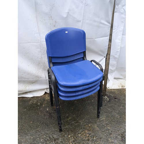 297 - 4 Blue and Black Office Chairs