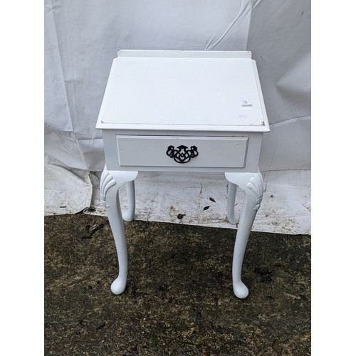 302 - An Occasional Bedside Table With Drawer, with a White Colour Scheme