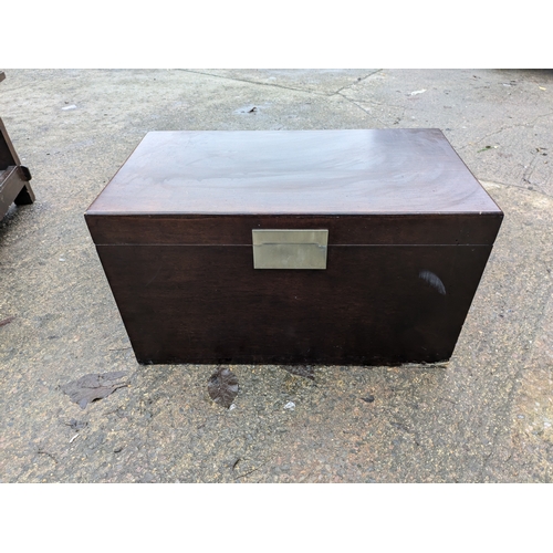 310 - A Modern Stained Pine Box With Chrome Handle