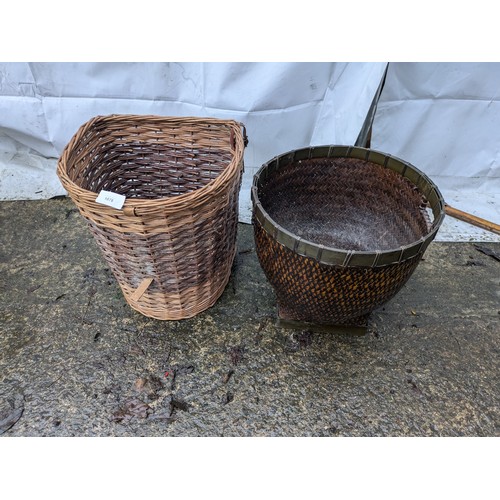 1271 - A Pair of Wicker Baskets- One Oriental Steam Basket