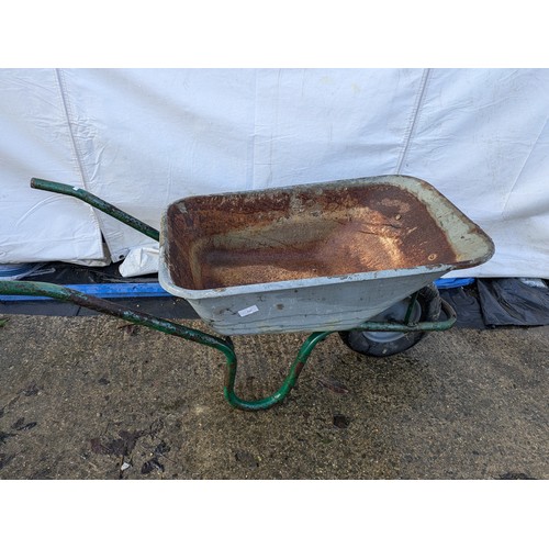 220 - A wheelbarrow with a galvanised body