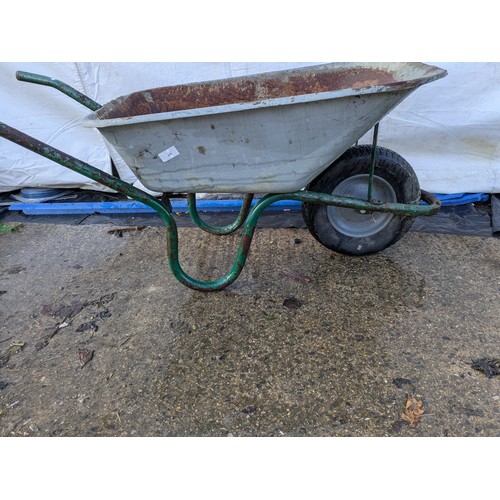 220 - A wheelbarrow with a galvanised body