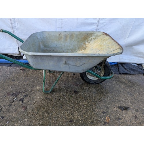 219 - A wheelbarrow with a galvanised body