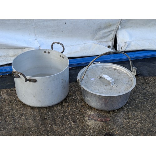 245 - A pair of aluminum pots