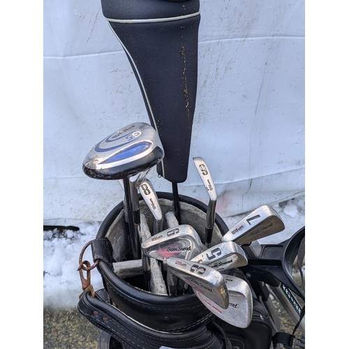 203 - A Selection of Left Handed Golf Clubs Including TaylorMade, Sam Snead, Etc in a Leather Carry Case