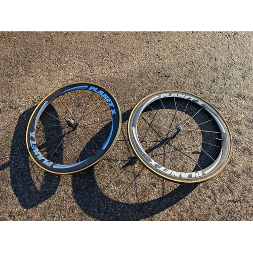 2159 - A Pair of Planet X Carbon Race Bike Wheels - No Evident Cracks or Significant Wear