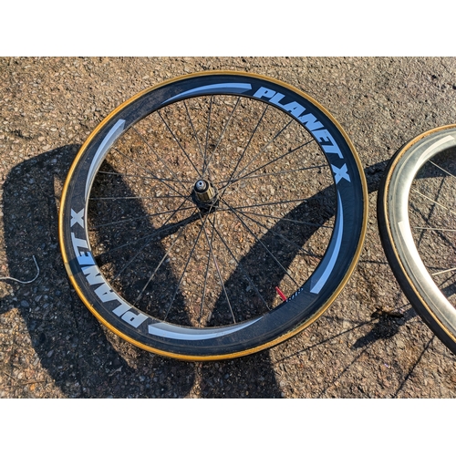 2159 - A Pair of Planet X Carbon Race Bike Wheels - No Evident Cracks or Significant Wear