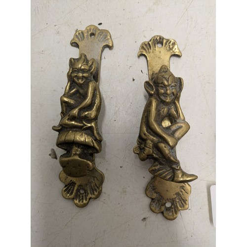 849 - A Selection of 3 Early 19th Century Brass Door Knockers