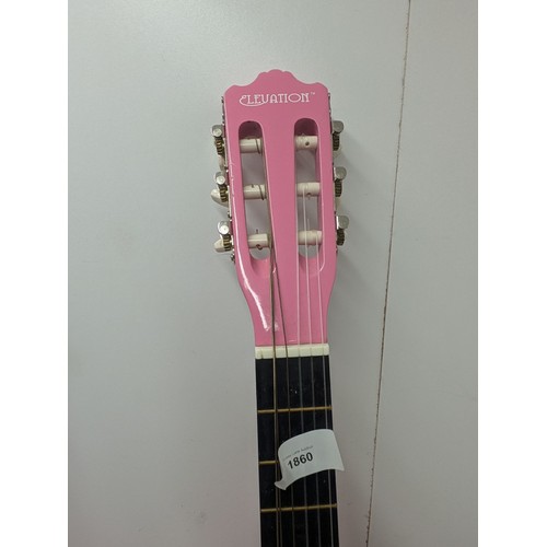 1860 - A Pair of Half Sized Pink Acoustic Guitars