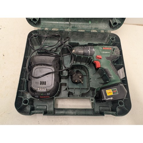 1628 - A Boxed Bosch PSB1800 Cordless Drill in Case