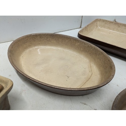 823 - A Selection of Vintage Stoneware Baking Trays - La Bourginon and Emile Henry