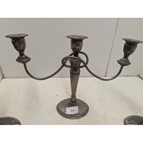 819 - A Set of 3 Falstaff Silver Plated Candle Holders