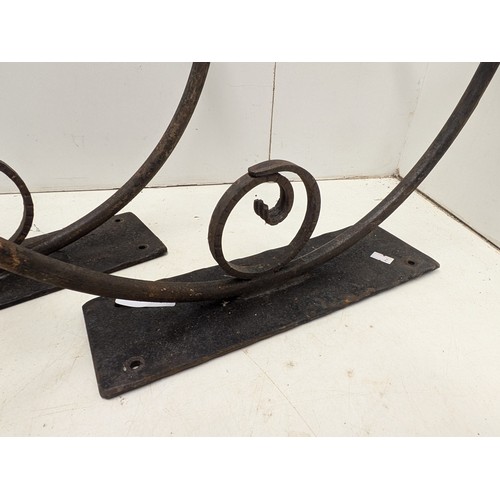 831 - A Pair of Vintage Wrought Iron Wall Fixtures