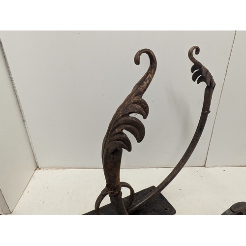 831 - A Pair of Vintage Wrought Iron Wall Fixtures