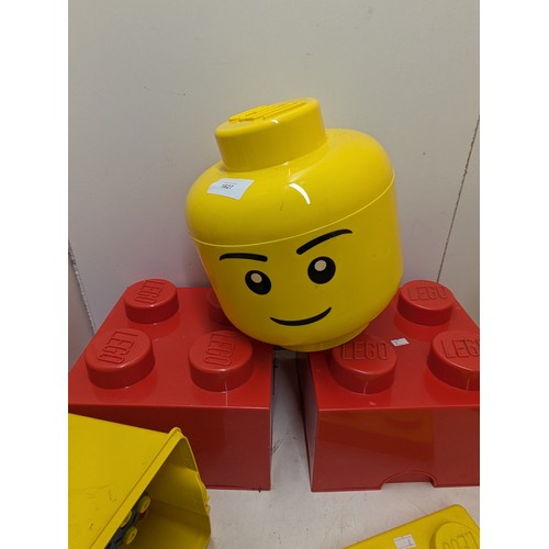 1827 - A selection of five Lego containers with contents