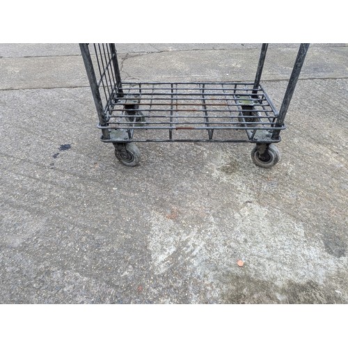 10 - A Vintage Metal Trolley on Wheels