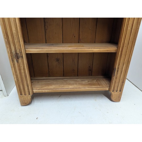 412 - A Small Wall Mounted Pine 2 Shelf Kitchen Shelving Unit