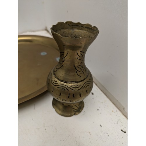 854 - A Large Selection of Antique Brass Including Bowls, Candle Holders, Etc