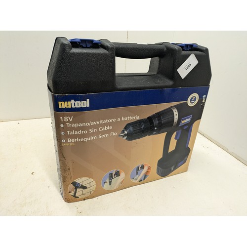 1609 - An Unused Nu Tool 18v Cordless Drill Set In Case