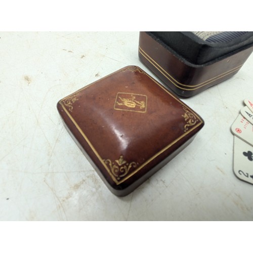 1939 - A Set of Miniature Italian Made Playing Cards in Gebuine Leather Case