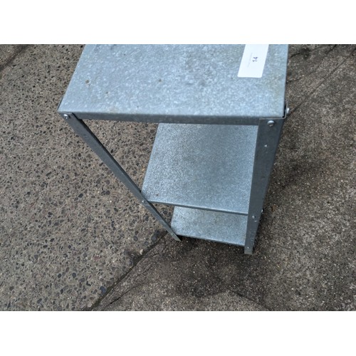 14 - A galvanized shelving unit