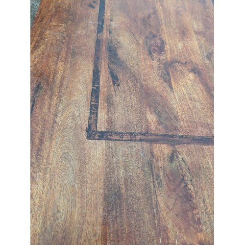 440 - A Vintage Oak Dining Table With Inlay