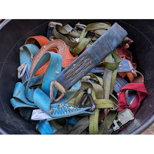 22 - A Large Quantity of Ratchet Straps in a Heavy Duty Tub