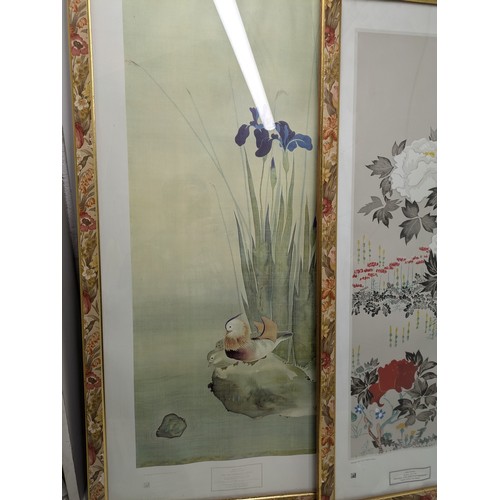 1951 - A Pair of Asian Themed Prints, one Being Iris and the second Peony and Chrysanthemum