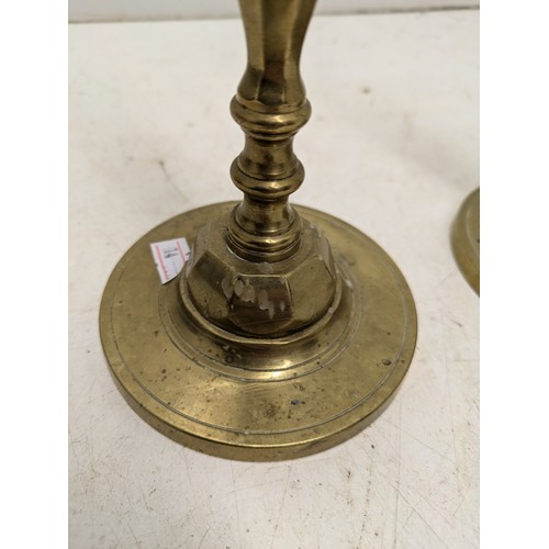 908 - A Pair of Brass Candlesticks